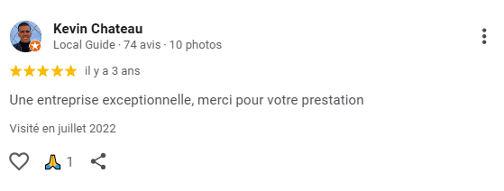 Avis Google 5 étoiles remerciant MediaBoOz pour une prestation remarquable et qualifiant l’entreprise d’exceptionnelle