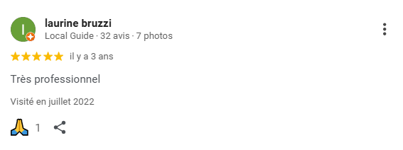 Avis Google 5 étoiles indiquant que MediaBoOz est très professionnel dans ses services informatiques.